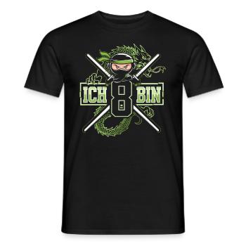 Ich Bin 8 Ninja Geburtstagsshirt - Männer T-Shirt - Schwarz - Vorne - AI Model Male 178 light (178cm)
