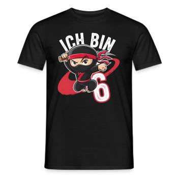 This Little Ninja Is 6 Birthday Shirt - Men's T-Shirt - black - Front - AI Model Male 178 light (178cm)