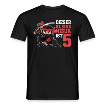 This Little Ninja Is 5 Birthday Shirt - Men's T-Shirt - black - Front - AI Model Male 178 light (178cm)