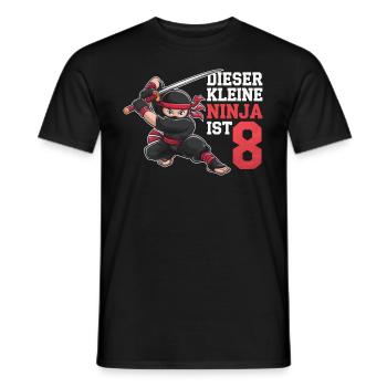 This Little Ninja Is 8 Birthday T-Shirt - Men's T-Shirt - black - Front - AI Model Male 178 light (178cm)