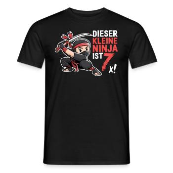 This Little Ninja Is 7 Birthday Shirt - Men's T-Shirt - black - Front - AI Model Male 178 light (178cm)