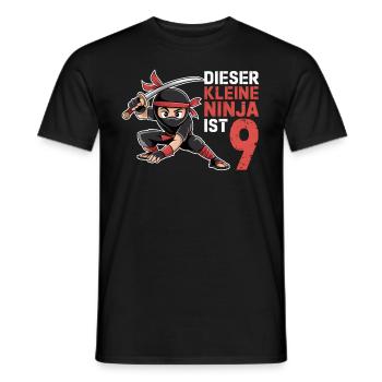 This Little Ninja Is 9 Birthday T-Shirt - Men's T-Shirt - black - Front - AI Model Male 178 light (178cm)