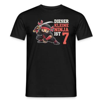 This Little Ninja Is 7 Birthday Shirt - Men's T-Shirt - black - Front - AI Model Male 178 light (178cm)
