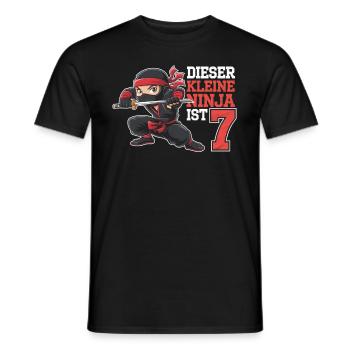 This Little Ninja Is 7 Birthday Shirt - Men's T-Shirt - black - Front - AI Model Male 178 light (178cm)
