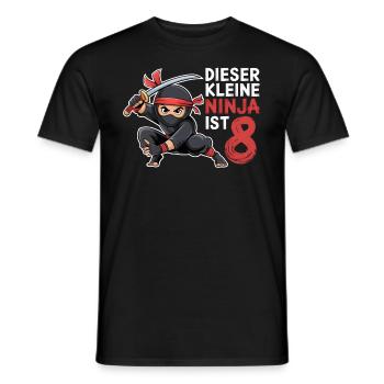 This Little Ninja Is 8 Birthday T-Shirt - Men's T-Shirt - black - Front - AI Model Male 178 light (178cm)