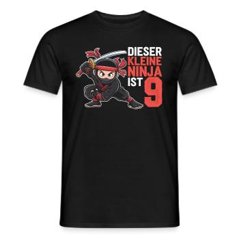 This Little Ninja Is 9 Birthday T-Shirt - Men's T-Shirt - black - Front - AI Model Male 178 light (178cm)