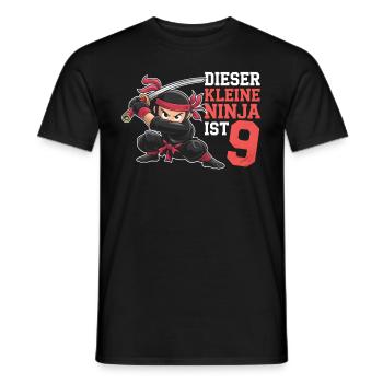This Little Ninja Is 9 Birthday T-Shirt - Men's T-Shirt - black - Front - AI Model Male 178 light (178cm)