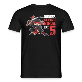 This Little Ninja Is 5 Birthday Shirt - Men's T-Shirt - black - Front - AI Model Male 178 light (178cm)