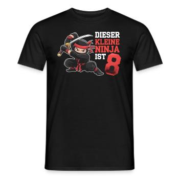 This Little Ninja Is 8 Birthday T-Shirt - Men's T-Shirt - black - Front - AI Model Male 178 light (178cm)