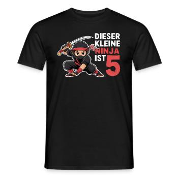 This Little Ninja Is 5 Birthday Shirt - Men's T-Shirt - black - Front - AI Model Male 178 light (178cm)