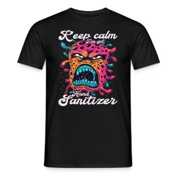 Hand sanitizer Hand washing - Men's T-Shirt - black - Front - AI Model Male 178 light (178cm)