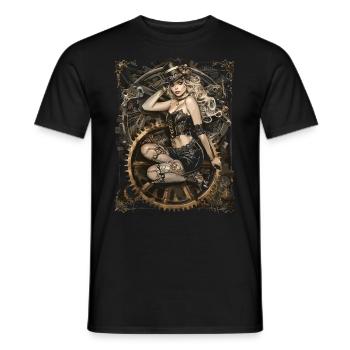 Schöne Frauen Steampunk Liebhaber - Männer T-Shirt - Schwarz - Vorne - AI Model Male 178 light (178cm)
