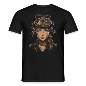 Schöne Frauen Steampunk Liebhaber - Männer T-Shirt - Schwarz - Vorne - AI Model Male 178 light (178cm)
