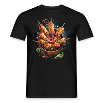 Chinese Food Crab Rangoon Meme Lustig - Männer T-Shirt - Schwarz - Vorne - AI Model Male 178 light (178cm)