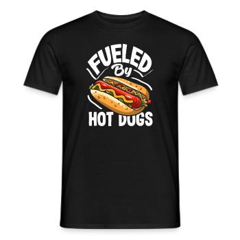 Powered by Hot Dogs Enjoyment - Men's T-Shirt - black - Front - AI Model Male 178 light (178cm)
