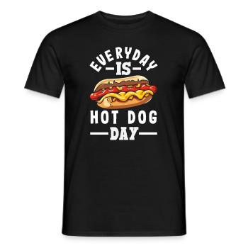 Chaque jour est un plaisir de journée de hot-dog - T-shirt homme - noir - Devant - AI Model Male 178 light (178cm)
