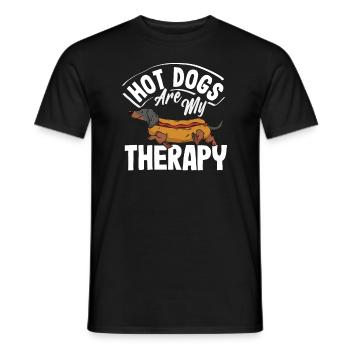 Hot Dogs Are My Therapy Joy - Men's T-Shirt - black - Front - AI Model Male 178 light (178cm)