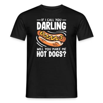 Hot dogs for hungry darlings - Men's T-Shirt - black - Front - AI Model Male 178 light (178cm)
