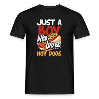 A Boy Who Loves Hot Dogs For Hot Dog Fans - Men's T-Shirt - black - Front - AI Model Male 178 light (178cm)