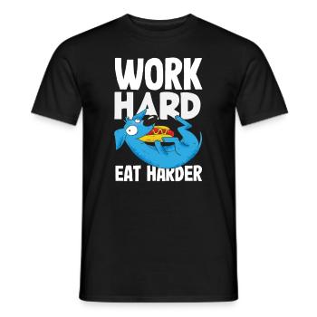 Travailler plus fort Manger plus fort Plaisir des hot-dogs - T-shirt homme - noir - Devant - AI Model Male 178 light (178cm)