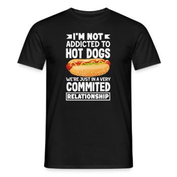 L’amour des hot-dogs pour les fans : pas accro - T-shirt homme - noir - Devant - AI Model Male 178 light (178cm)