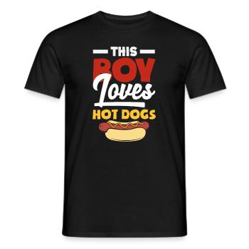 This Boy Loves Hot Dogs - Men's T-Shirt - black - Front - AI Model Male 178 light (178cm)