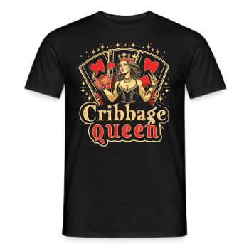 Cribbage Queen Graphic Lustiges Cribbage - Männer T-Shirt - Schwarz - Vorne - AI Model Male 178 light (178cm)