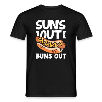 Sun Shines Hot Dog Fun - Men's T-Shirt - black - Front - AI Model Male 178 light (178cm)