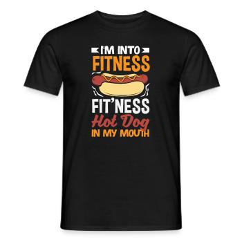 Fitness Hot Dog In My Mouth Design - Men's T-Shirt - black - Front - AI Model Male 178 light (178cm)