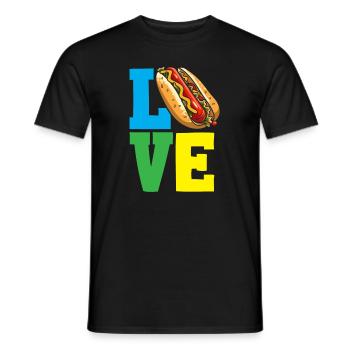 L’amour des hot-dogs et de la nourriture - T-shirt homme - noir - Devant - AI Model Male 178 light (178cm)