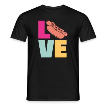 Love for hot dog fans - Men's T-Shirt - black - Front - AI Model Male 178 light (178cm)