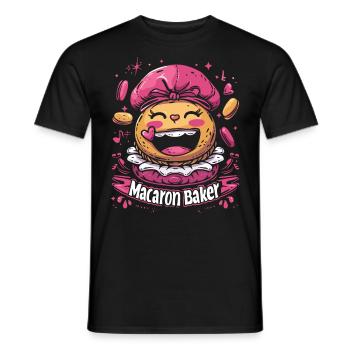 Amateurs de macarons Macaron Baker - T-shirt homme - noir - Devant - AI Model Male 178 light (178cm)
