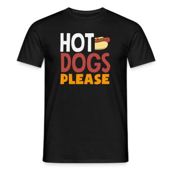 Hot Dogs Please Eat Funny - Men's T-Shirt - black - Front - AI Model Male 178 light (178cm)