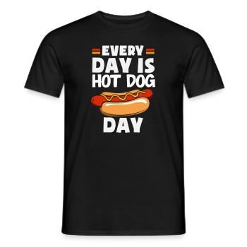 Chaque jour est un plaisir de journée de hot-dog - T-shirt homme - noir - Devant - AI Model Male 178 light (178cm)