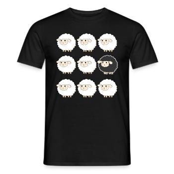Black Sheep in a Herd Funny - Men's T-Shirt - black - Front - AI Model Male 178 light (178cm)