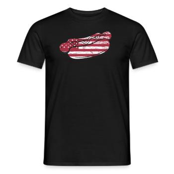 Hot-dogs américains Flag Design Fun - T-shirt homme - noir - Devant - AI Model Male 178 light (178cm)