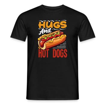 Hug and hot dogs fun - Men's T-Shirt - black - Front - AI Model Male 178 light (178cm)