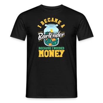Funny Bartender Saying Bartender Gift - Men's T-Shirt - black - Front - AI Model Male 178 light (178cm)