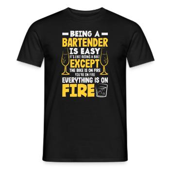 Lustiger Barkeeper Spruch Barkeeper Geschenk - Männer T-Shirt - Schwarz - Vorne - AI Model Male 178 light (178cm)