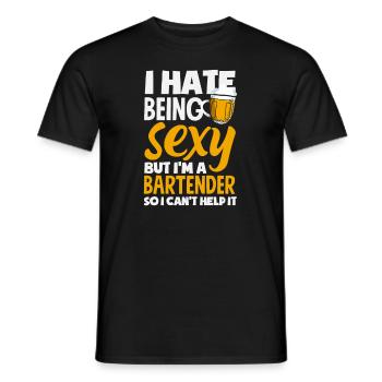 Funny Bartender Saying Bartender Gift - Men's T-Shirt - black - Front - AI Model Male 178 light (178cm)