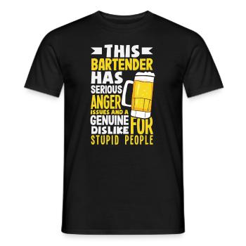 Funny Bartender Saying Bartender Gift - Men's T-Shirt - black - Front - AI Model Male 178 light (178cm)
