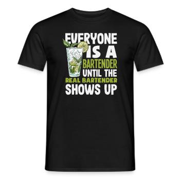 Funny Bartender Saying Bartender Gift - Men's T-Shirt - black - Front - AI Model Male 178 light (178cm)