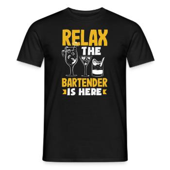 Funny Bartender Saying Bartender Gift - Men's T-Shirt - black - Front - AI Model Male 178 light (178cm)
