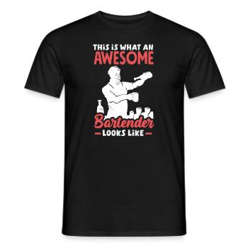 Funny Bartender Saying Bartender Gift - Men's T-Shirt - black - Front - AI Model Male 178 light (178cm)