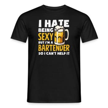 Funny Bartender Saying Bartender Gift - Men's T-Shirt - black - Front - AI Model Male 178 light (178cm)