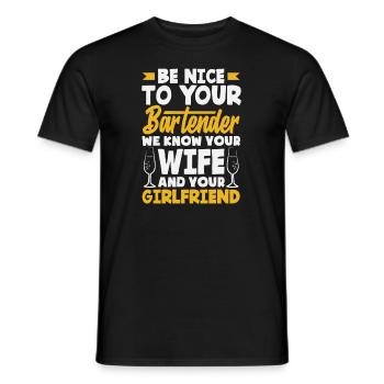 Lustiger Barkeeper Spruch Barkeeper Geschenk - Männer T-Shirt - Schwarz - Vorne - AI Model Male 178 light (178cm)