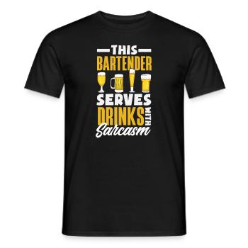 Lustiger Barkeeper Spruch Barkeeper Geschenk - Männer T-Shirt - Schwarz - Vorne - AI Model Male 178 light (178cm)