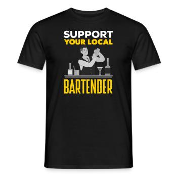 Barman drôle disant cadeau de barman - T-shirt homme - noir - Devant - AI Model Male 178 light (178cm)