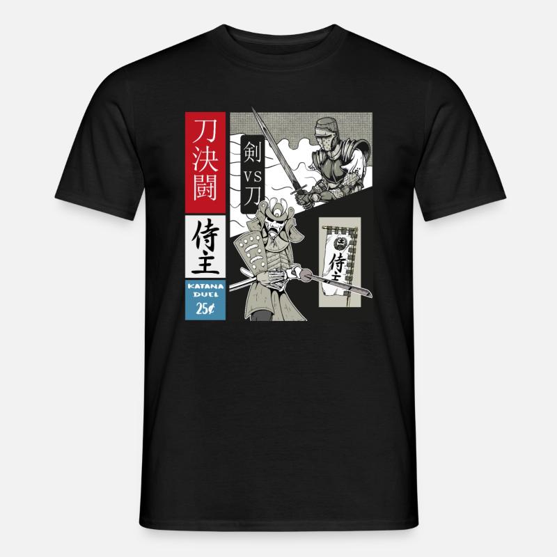 Samurai Duel Katana vs. Heavy Sword - Men’s T-shirt - black