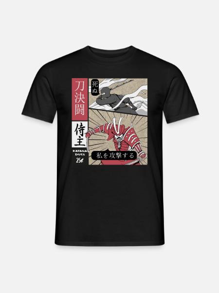 Katana Duell Ninja vs Samurai - Männer T-Shirt - Schwarz